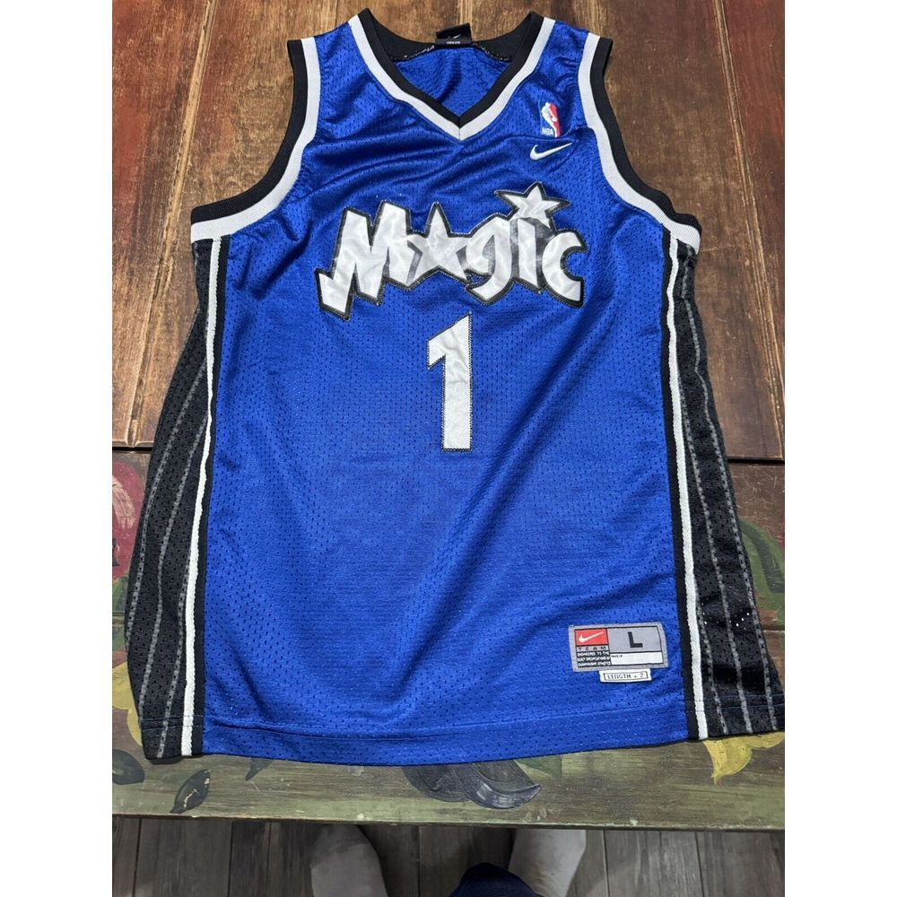 Nike Blue and Black Kids Tracy McGrady Magic Jersey